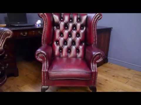 chesterfield-chair-wing-back-antique-style-oxblood-red-leather-armchair