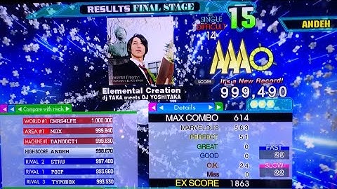 [DDR A20+] Elemental Creation (DSP-14) 999,490 PFC