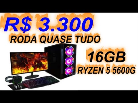 Pc Gamer Fácil Ryzen 5 5600g Vega 7 Ssd 960gb 16gb Ddr4 500w