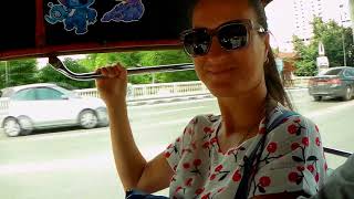 Taxi TUK TUK. Bangkok. Thailand. Тук-тук. Бангкок. Встречка. Скорость.