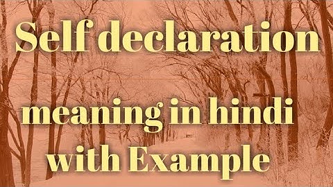 #Self #Decleration self declaration meaning in hindi 🤔 Self declaration ko hindi me kya kahte hai?🔥💥