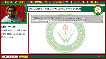 Jayoti Vidyapeeth - Faculty of Engineering and Technology - Advanced Word Processing