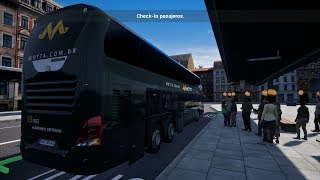 Fernbus Simulator | Autobús doble piso Neoplan Skyliner | Destino Hamburgo screenshot 3