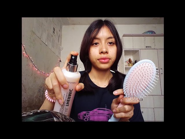 Asmr casero roleplay La chica de atrás cepilla tu cabello 🌷✨