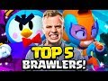 THE TOP 5 BRAWLERS in BRAWL STARS! (February 2020)