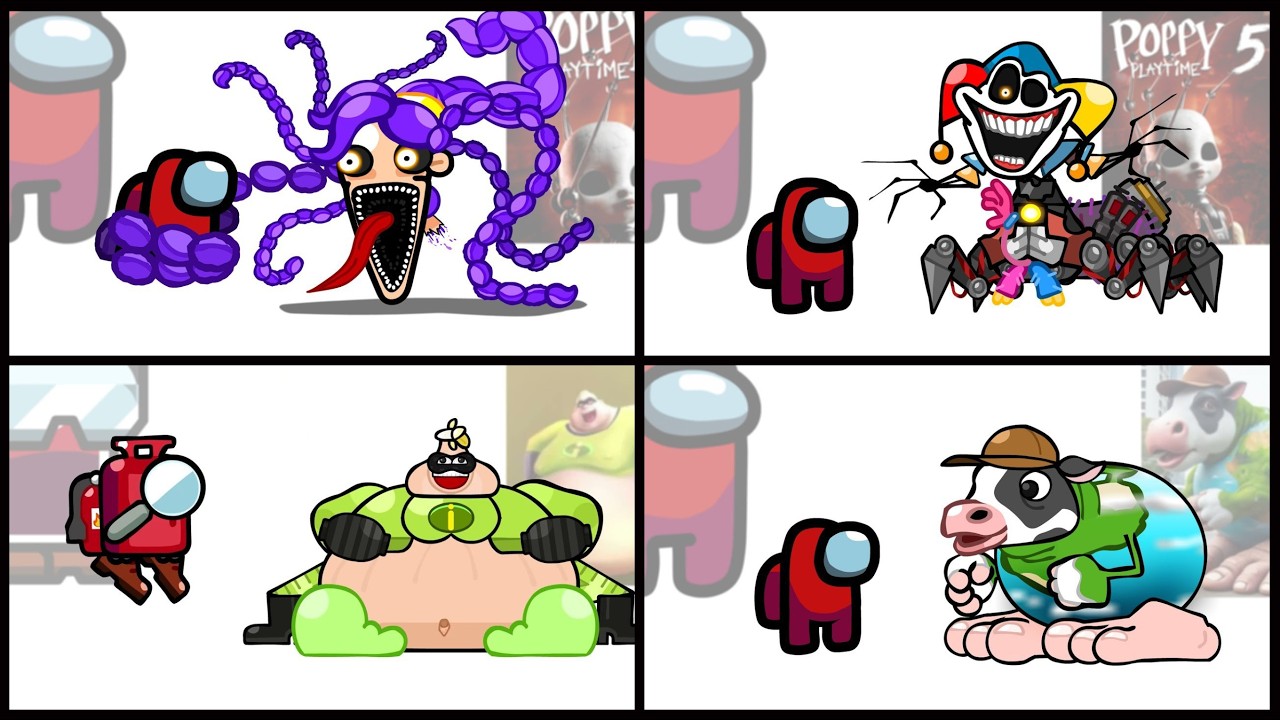 Mini Crewmate Kills Italian Brainrot Characters - Part 1-4 | Among Us