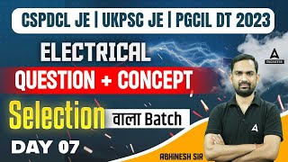 CSPDCL JE / UKPSC JE / PGCIL DT 2023 | Electrical | Electrical Previous Year Question Paper | Day- 7
