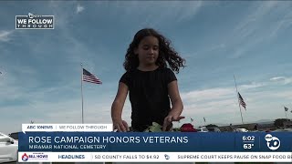 Volunteers place thousands of roses at San Diego County cemeteries