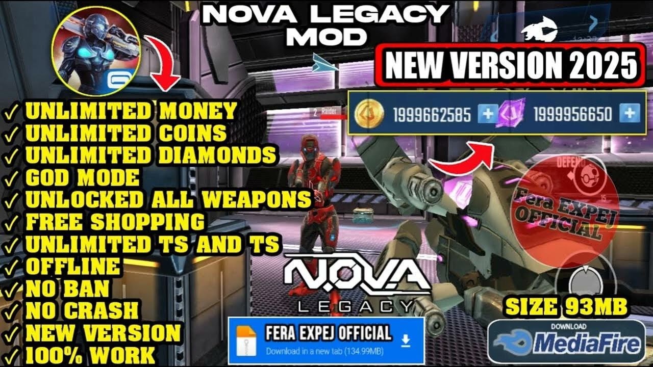 Nova Legacy Mod Apk New 2025 Unlimited Money, Diamonds, Unlocked All Weapons