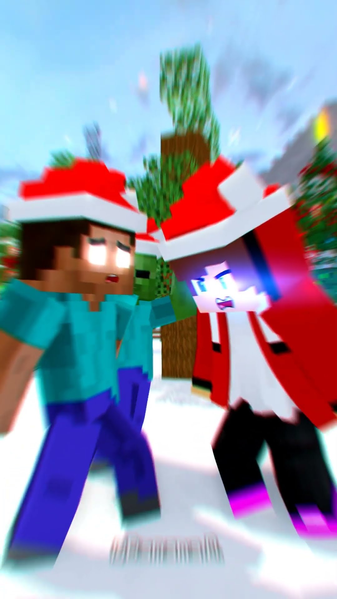 JJ team Love JJ sister angry vs herobrine  Christmas ⭐?  version