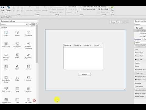 How to use the table function in Matlab App| Table UI Component ...