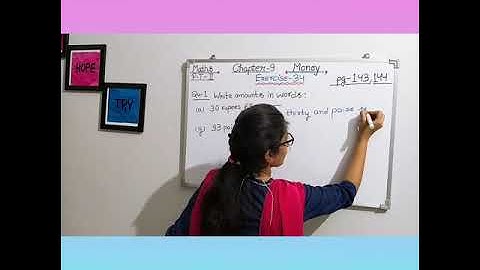 MATHS Class - 3rd /  Chapter - 9 / Money (part -I)