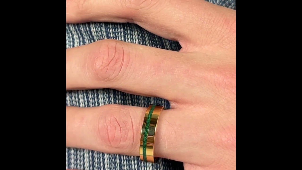 Alliance Homme 6mm Gold Tungsten Wedding Band, Men Tungsten Ring - Main Image