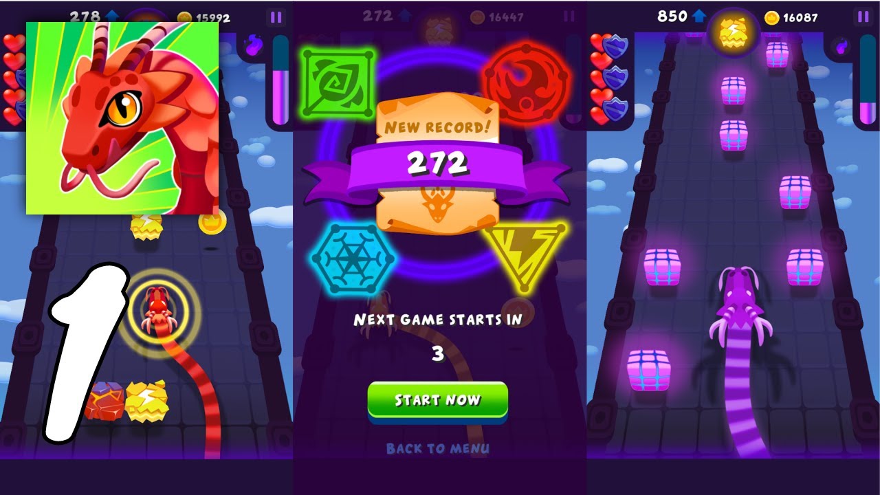 Dragon Rush - Elemental runner Gameplay Walkthrough #1 (Android, IOS)