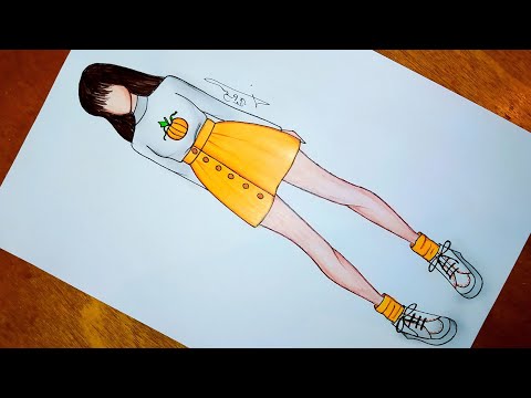 تعلم رسم ازياء خريف سهلة جدا خطوة بخطوة | dessin de mode d'automne