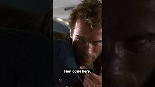 Arnold Schwarzenegger scares kid on plane scene in Kindergarten Cop