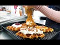 망원동 크로플, 고소한 브라운치즈가 가득한 크루아상 와플, Amazing Skill, Making Croissant waffle, Croffle, Korean street food