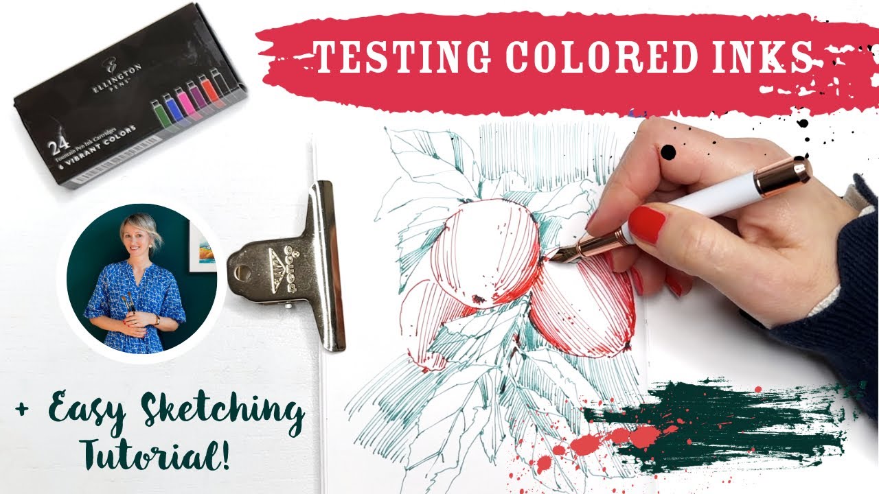 How to Use Colored Inks for Sketching: Test and Tutorial