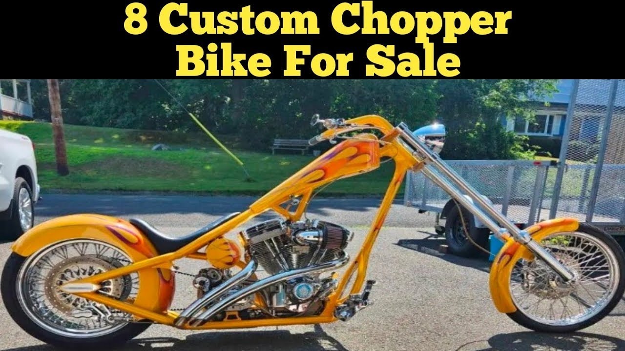8 Custom Chopper Bike For Sale Powerful Engine Unique Flame Design Ride ...