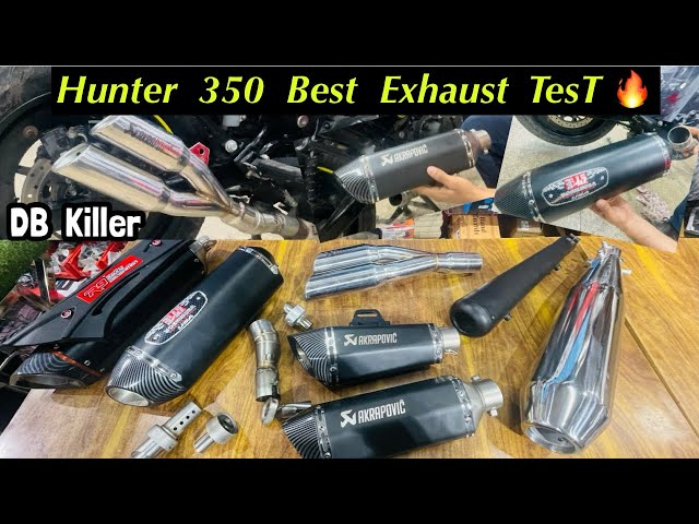 Royal Enfield Hunter 350 Exhaust Sound Test 🔥 | Best Exhaust For Hunter 350 🖤 class=