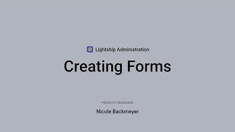 Admin: Creating Forms