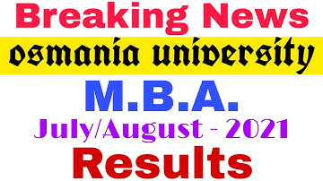 MBA Results 2021 | OU