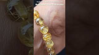 Rutilated Quartz Bracelet with Gold Accent Bead #Shorts