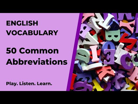 How to say and use abbreviations in English