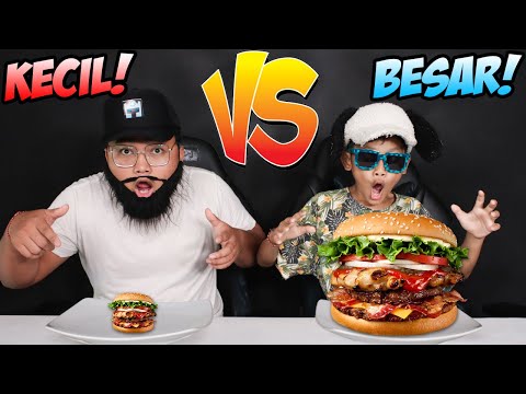 TANTANGAN MAKANAN KECIL VS MAKANAN BESAR SELAMA 24 JAM!!! MOMENT LUCU BOCIL KETIKA MAKAN!