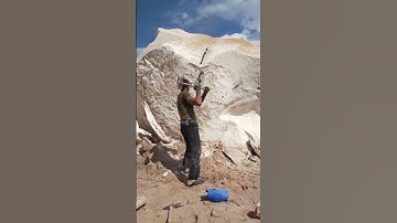 AWESOME !!! Massive Rock Splitting Using Grass Weed And Hand Chisel Hammer #shorts