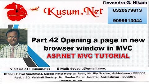 Part 42 Opening a page in new browser window in MVC ||
