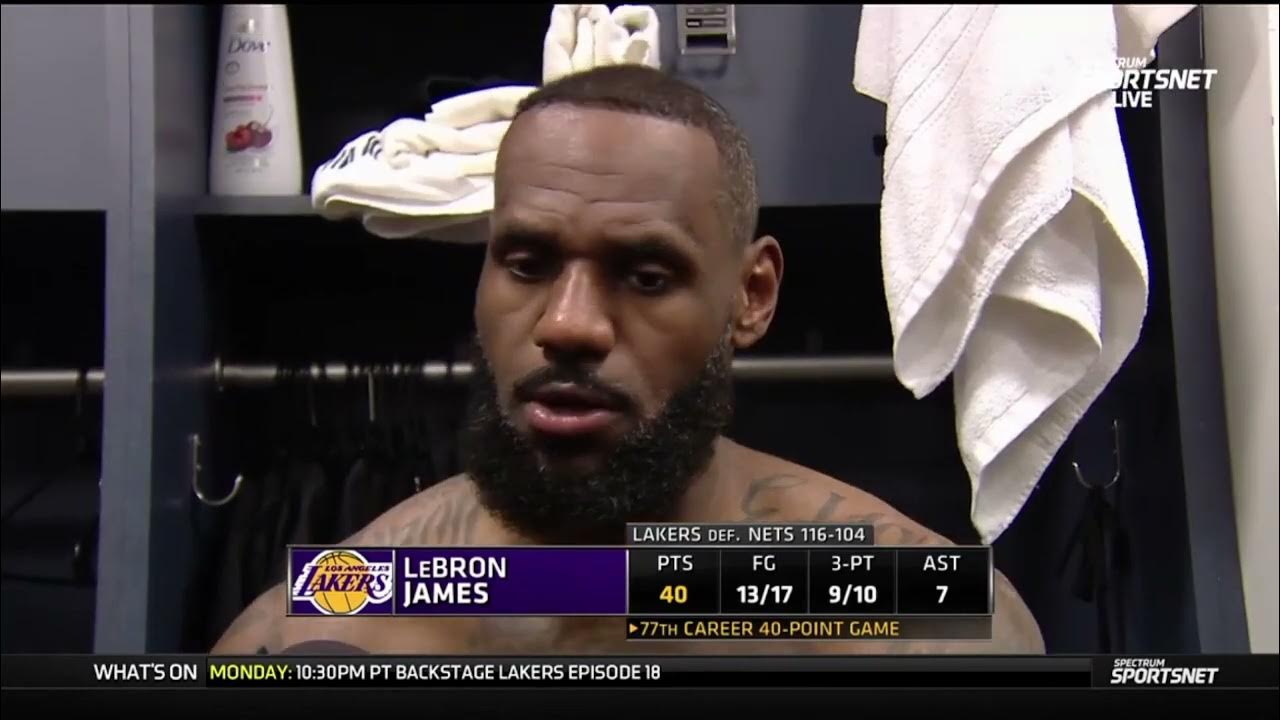 LeBron James POSTGAME INTERVIEWS Los Angeles Lakers beat Brooklyn