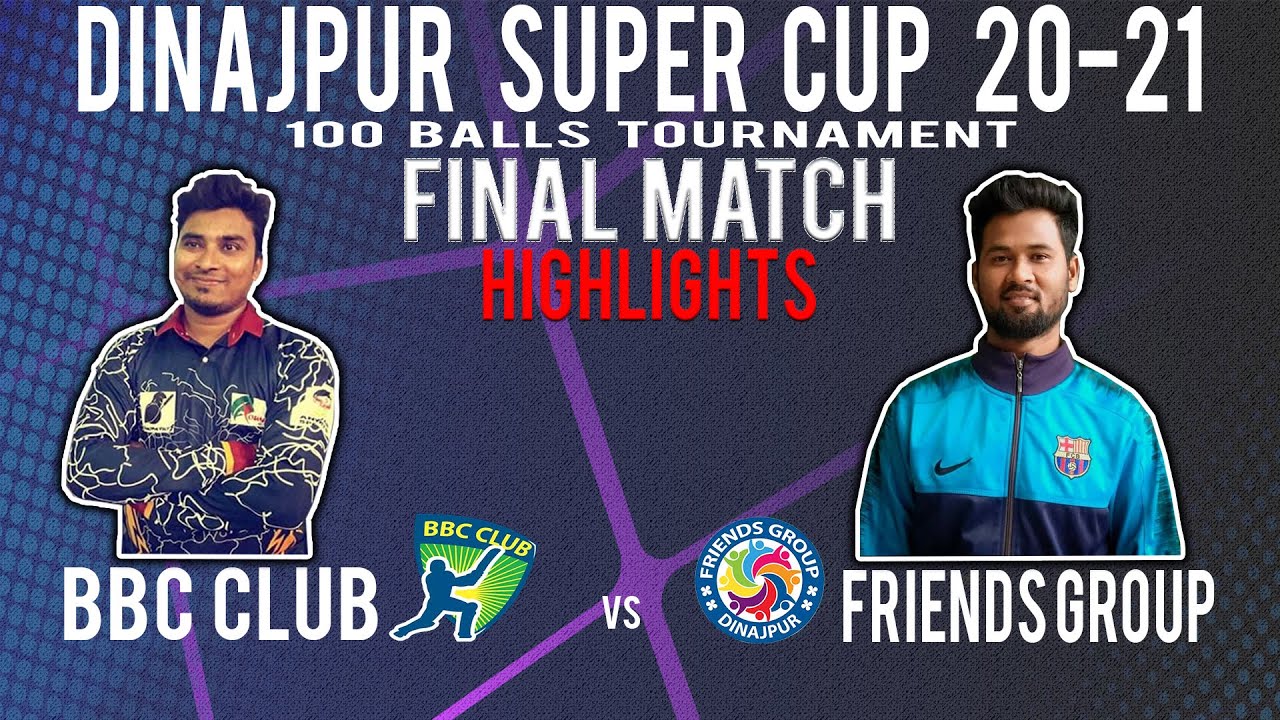 100 Balls Cricket Match FINAL Friends Group vs BBC Club Tape Ball