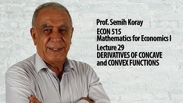 DERIVATIVES OF CONCAVE  and CONVEX FUNCTIONS - Lec 29 - Mathematics for Economists I