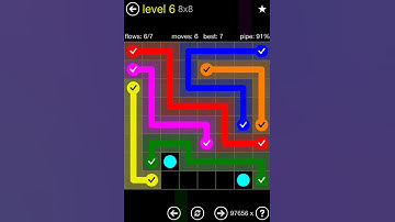 Flow Free - Regular 8x8 Level 6