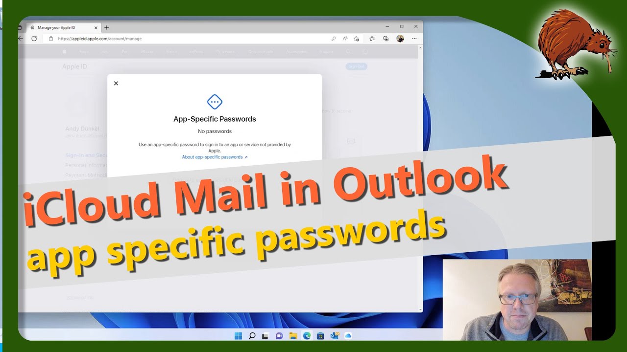 Setup ICloud Mail In Outlook With App specific Passwords YouTube
