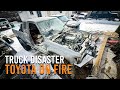 Worst Day Ever! Fire DESTROYS the Toyota & new V8 engine