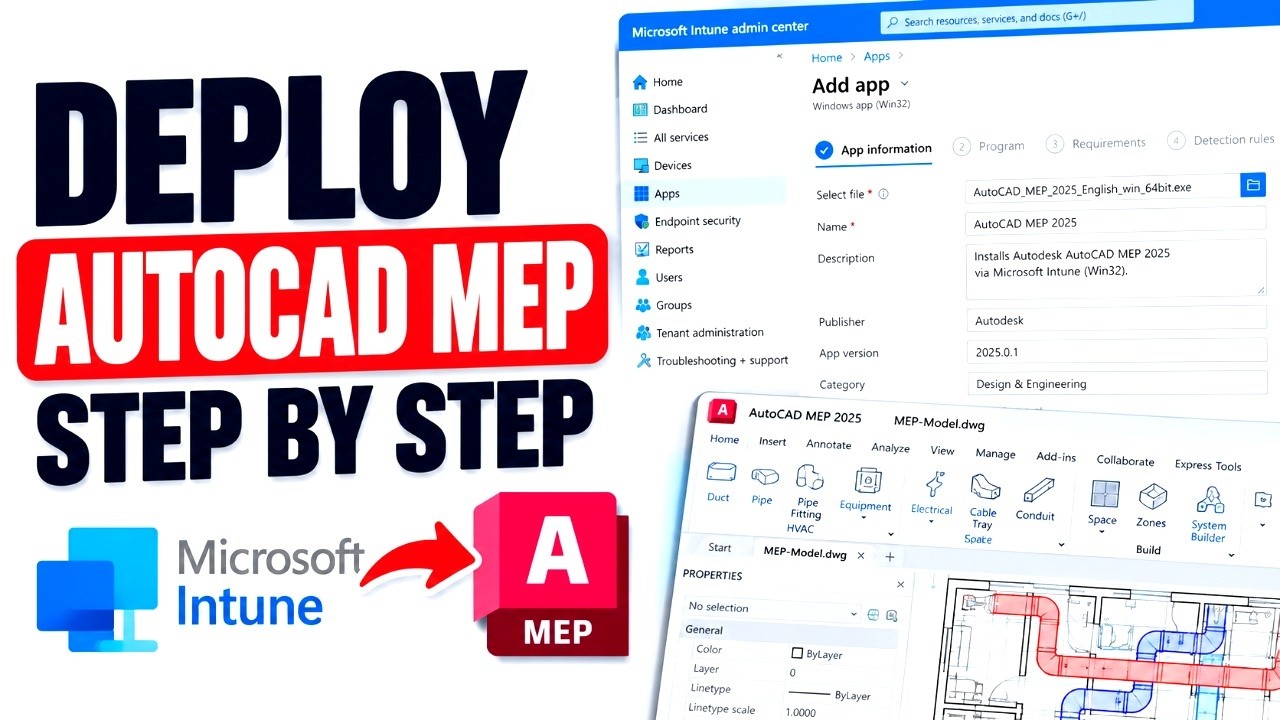 Autocad Mep Sql Server Deploy AutoCAD MEP Using Microsoft Intune - YouTube