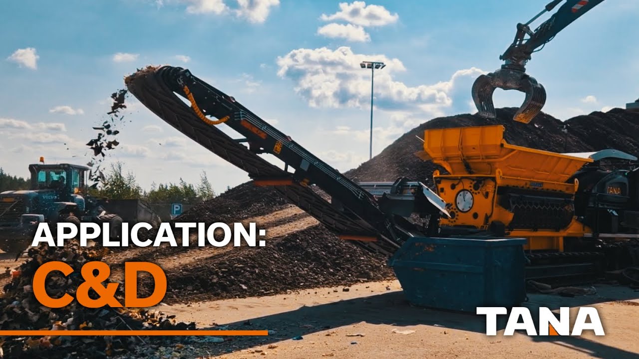 Shredding construction and demolition waste with TANA Shredder