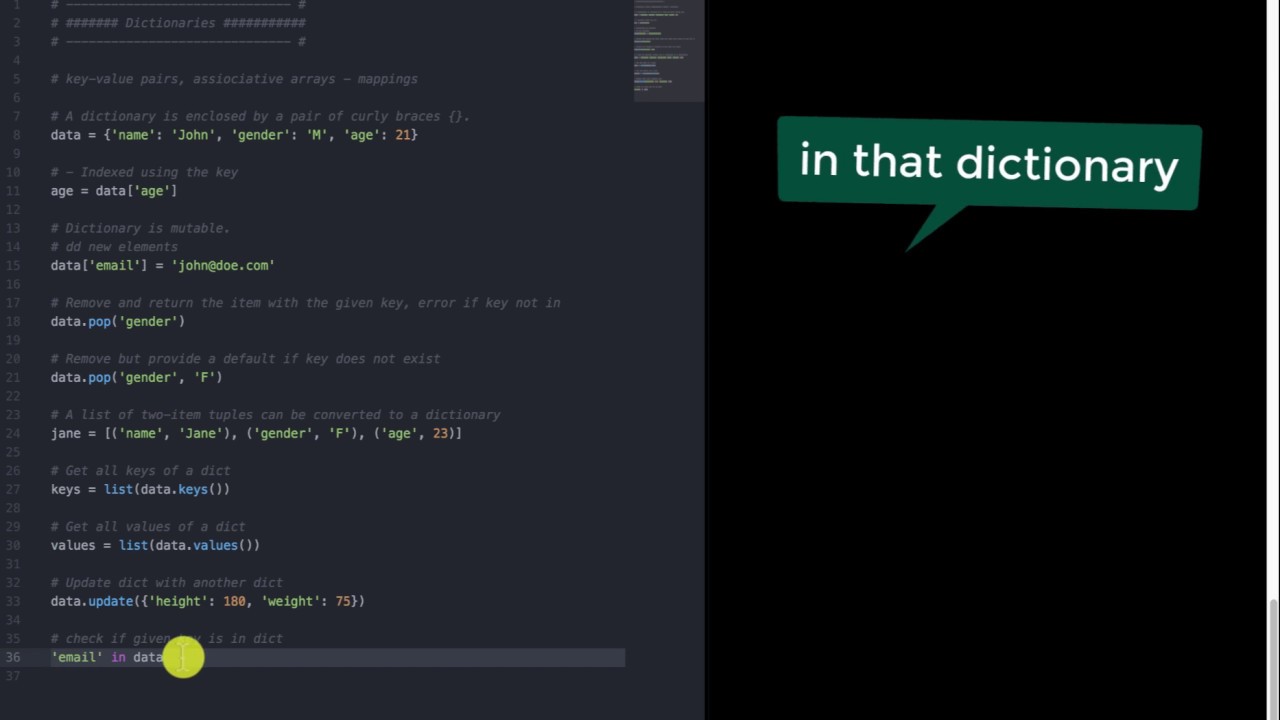 Python dictionaries - YouTube