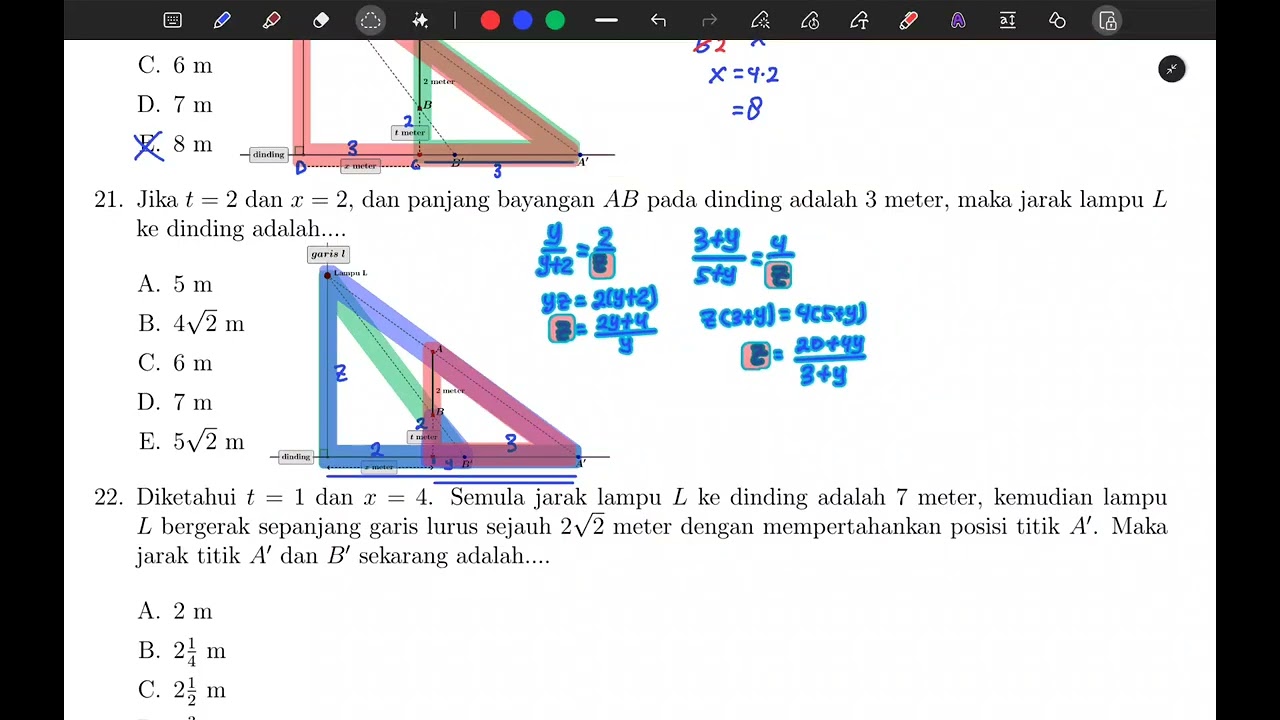 Bayangan Benda AB oleh Lampu L | Soal Asli Penalaran Matematika UTBK 2024