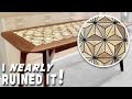 Mid century dining table   how to make a stunning wood tile pattern top