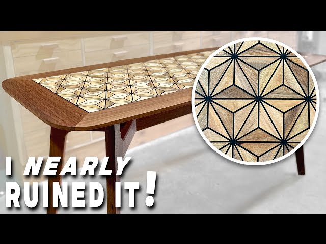 Mid Century Dining Table -  How to Make a Stunning Wood Tile Pattern Top class=