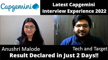 Latest Capgemini Interview Experience 2022 | Anushri  EEE | Interview Questions🔥🔥