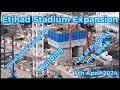 Etihad stadium expansion  manchester city fc  4th april  lots of progress bluemoon ctid treble