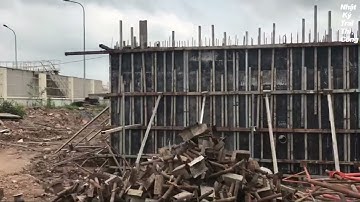 Thi công ván khuôn vách thành bể cao có khối lượng lớn