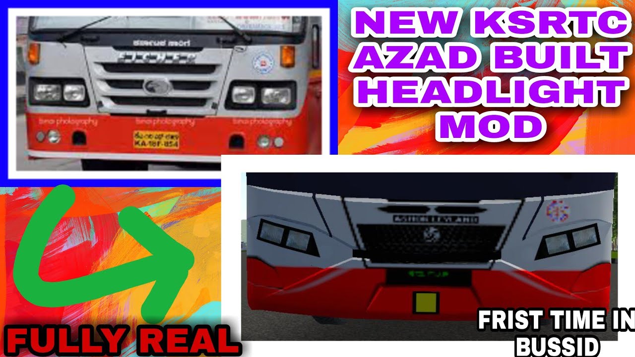 NEW KSRTC AZAD BUILT HEADLIGHT MOD FOR JETBUS|FULLY REAL|FRIST TIME IN ...