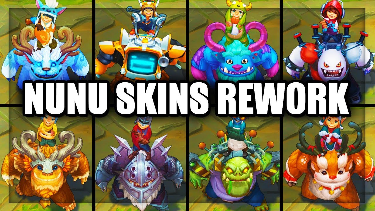 All Nunu Skins Spotlight Rework 2018 Nunu Bot Grungy Zombie Demolisher