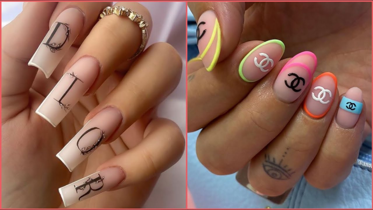 High Fashion Nails, LV Nails, Louis Vuitton, Acrylic Nail Designs, Nail Art