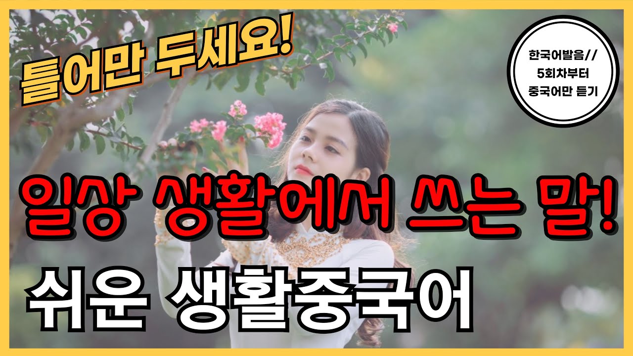 일상 생활에서 쓰는 말! [개정] (25탄) 기초생활중국어 30문장 호텔, 틀어만두세요! PDF파일구매가능, 한국어발음(5회차부터 중국어만) 생활중국어회화 ,기초중국어회화